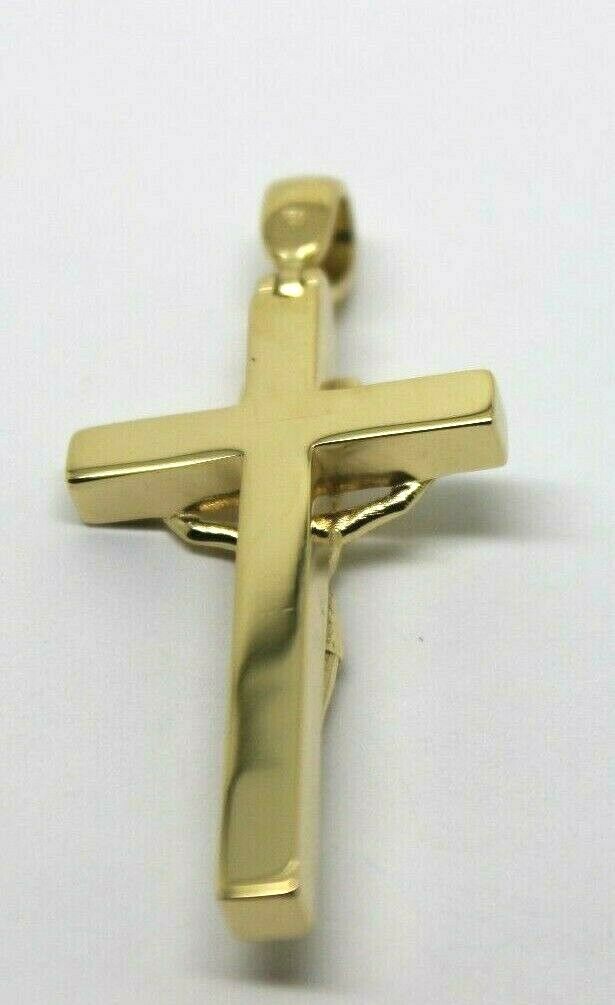 Genuine 18ct 750 Yellow, Rose or White Gold Full Solid Heavy Crucifix Cross Pendant 17.grams