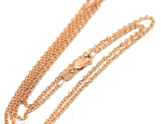 Genuine 9ct Rose Gold Belcher Cable Chain Necklace 50cm or 55cm