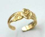 Kaedesigns Genuine Solid 9ct Yellow, Rose or White  or Sterling Silver Gold Flower Toe Ring