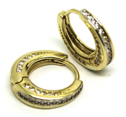 Kaedesigns,Genuine New 9ct Yellow Gold Hoop Cz Earrings