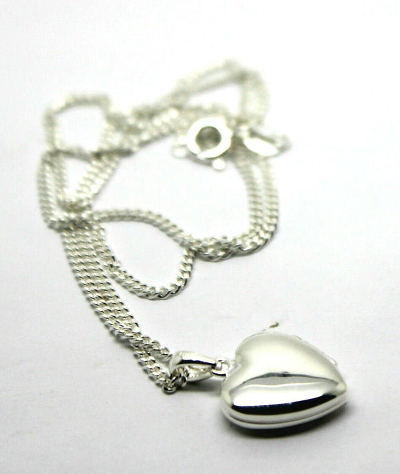 Sterling Silver Heart Locket Pendant 2 Photos & Silver Chain