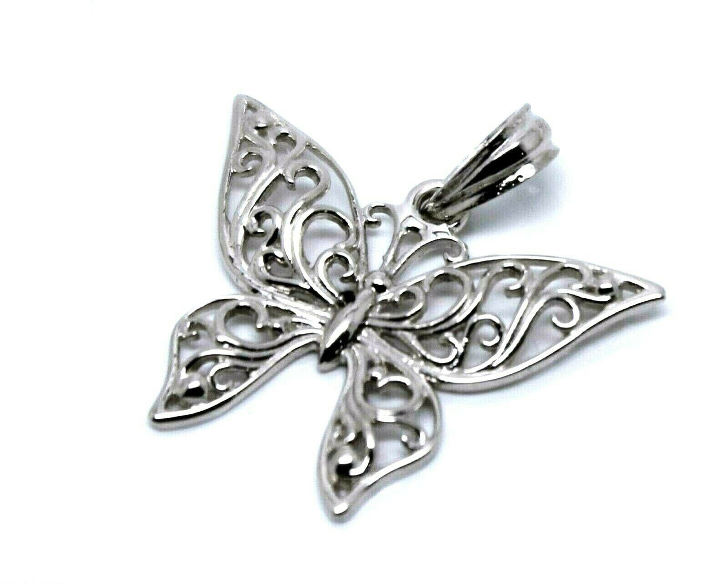 Kaedesigns New Solid Genuine 9ct 9k Yellow, Rose or White Gold Filigree Butterfly Pendant