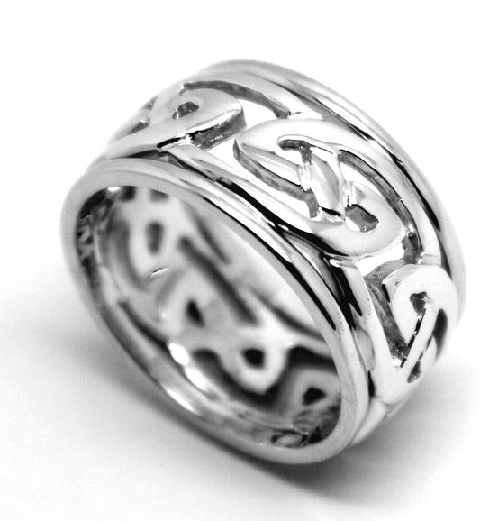 Kaedesigns New Genuine Heavy Solid New 9ct White Gold 12mm Large Celtic Ring