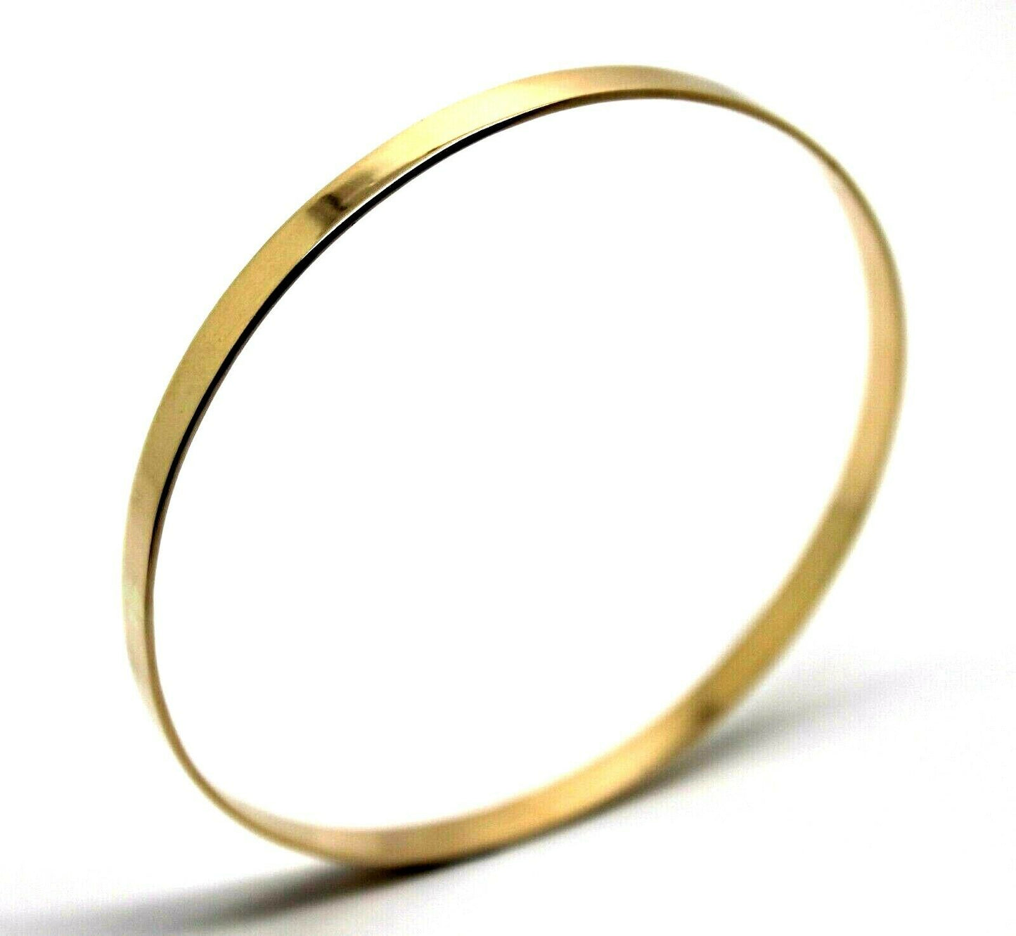 Kaedesigns New FULL Solid 9ct Yellow, Rose or White gold 4mm wide Flat bangle 65mm