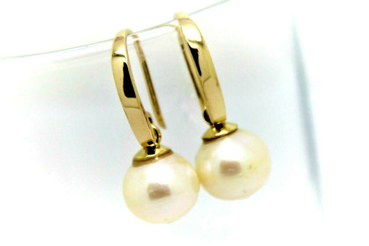 Kaedesigns New Genuine 9ct 9k Yellow, Rose or White Gold 10mm Freshwater Pearl Ball Earrings