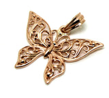 Kaedesigns New Solid Genuine 9ct 9k Yellow, Rose or White Gold Filigree Butterfly Pendant