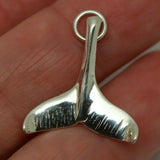 Genuine Sterling Silver Large Whale Tail Solid Pendant Charm *Free Post In Oz*