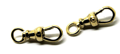 Genuine 9ct Solid 2 X Yellow Gold Albert Swivel Clasp 15mm Size