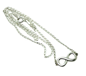 Genuine 925 Sterling Silver Infinity Curb Link Chain Necklace 41cm Long