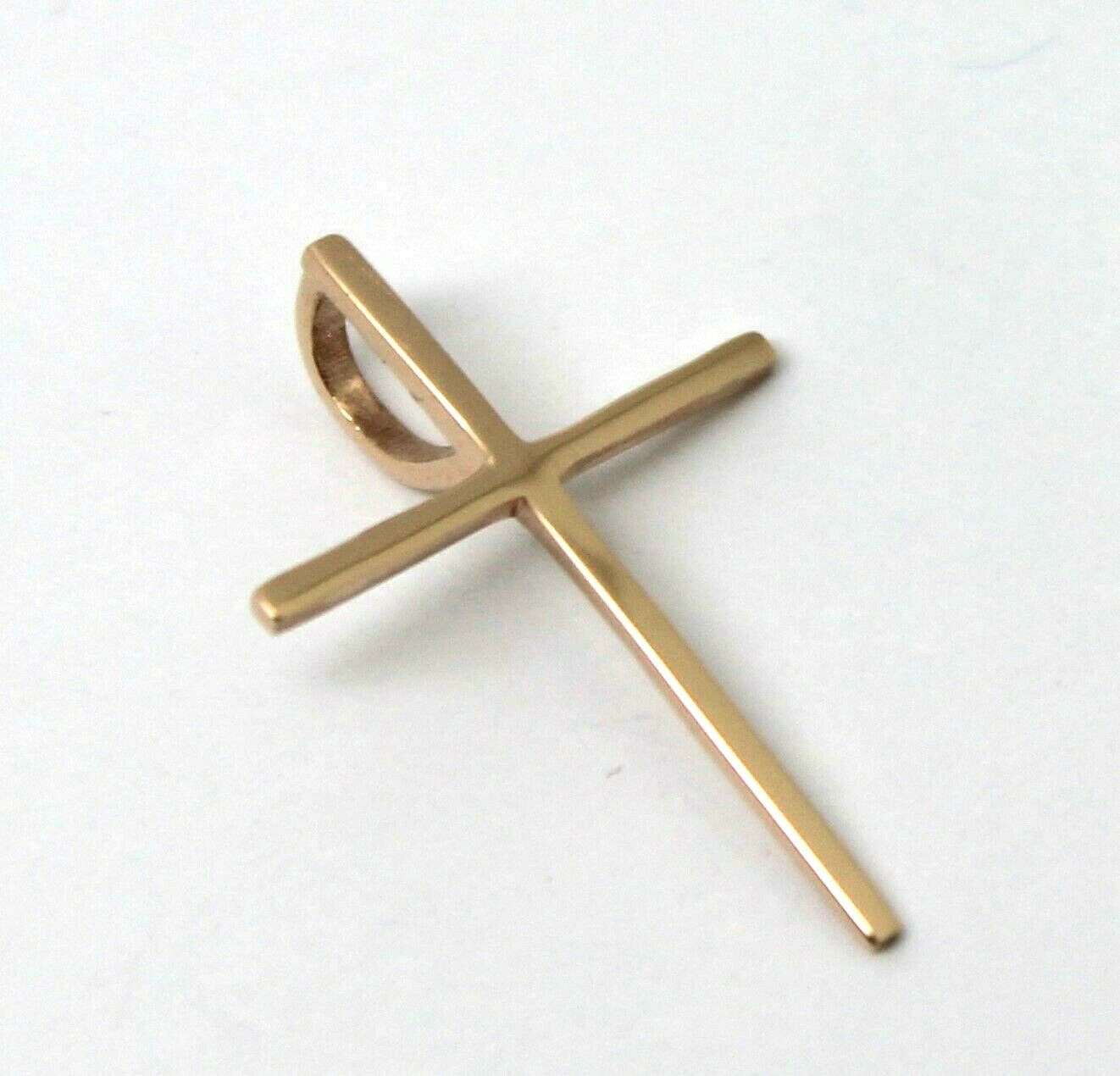 Genuine Solid Delicate 14ct 14K Yellow, Rose Or White Gold Thin Plain Cross Pendant