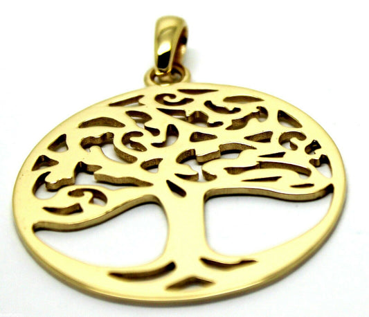 Heavy Solid 9ct Yellow Or Rose Or White Gold Large Tree Of Life Large Pendant