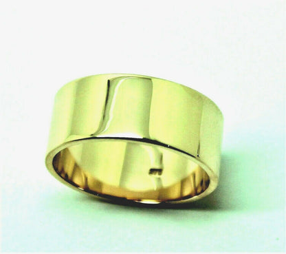 Size N Genuine Heavy New 9ct 9Kt Yellow, Rose or White Gold / 375, Full Solid 8mm Wide Band Ring