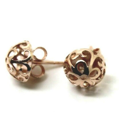 Kaedesigns New 9ct Yellow, Rose or White Gold Half Ball 12mm Stud Filigree Earrings