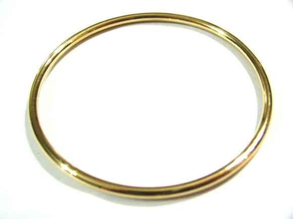 9ct 9kt FULL SOLID Heavy Yellow, Rose or White gold 3mm wide GOLF bangle 60mm inside diameter
