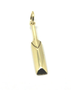 Kaedesigns Solid 9ct Yellow, Rose Or White Gold Large Size Cricket Bat Pendant Charm