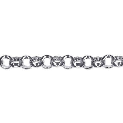 Genuine Sterling Silver Round Belcher Link Chain Necklace 45cm 7mm wide link