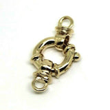 9k 9ct Yellow, Rose or White Gold 14mm Bolt Ring Clasp With Ends