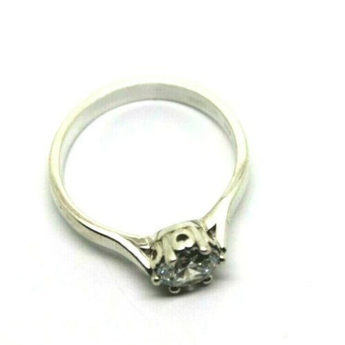 Kaedesigns, Genuine 9ct Solid White Gold 6 Claw Set Ring Size S