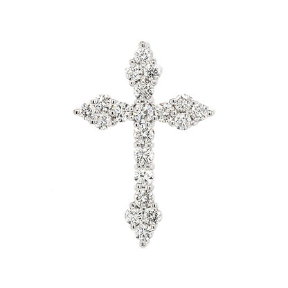 0.575cts New Genuine 18ct White Gold Diamond Cross Pendant Size: 21.5 X 15mm