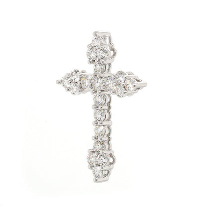 0.575cts New Genuine 18ct White Gold Diamond Cross Pendant Size: 21.5 X 15mm