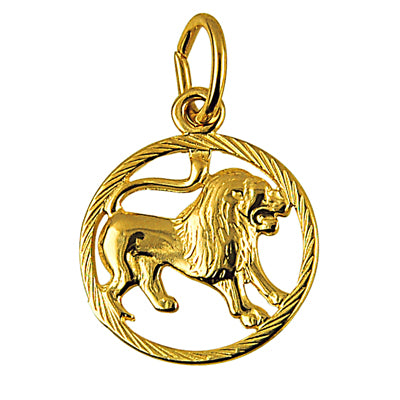 Genuine New 9ct 9k Yellow Gold 14mm Round Cut Out Zodiac Pendant - All star signs available