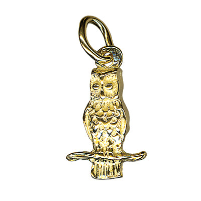 Kaedesigns New 9ct Yellow Gold Solid Owl Bird Pendant or Charm