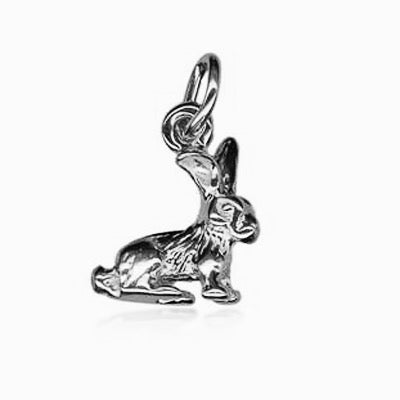 Sterling Silver 925 Rabbit Charm or Pendant charm + jump ring