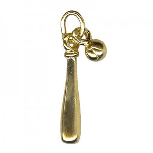 Kaedesigns, Genuine 9K Yellow Gold Baseball Bat Charm or Pendant