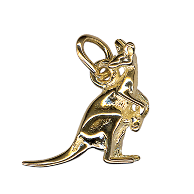 Kaedesigns, Genuine 9K Yellow Gold Kangaroo & Joey Charm or Pendant