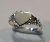 Kaedesigns New Size H Sterling Silver Heart Signet Ring