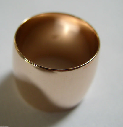 Size O Huge Genuine 9K 9ct 375 Yellow, Rose or White Gold Full Solid 16mm Extra Wide Band Ring