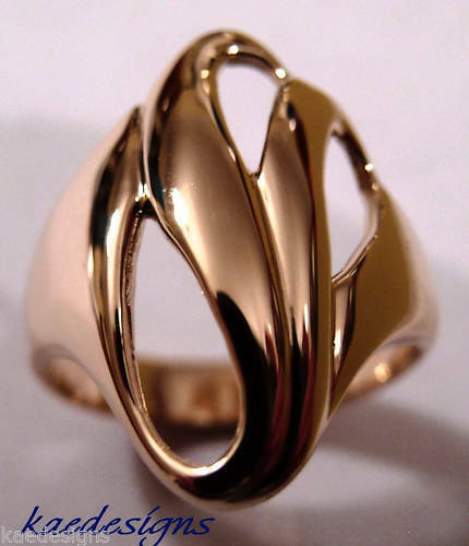 Kaedesigns, Heavy 9ct 9kt Solid Yellow, Rose or White Gold Fancy Swirl Dome Ring 364 Choose your size