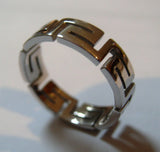 Kaedesigns Size Z 1/2 Genuine Full Solid 9ct 9K Heavy White Gold Greek Key Ring
