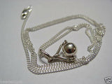 Genuine Sterling Silver Chain 60cm Necklace & Ball Spinner Pendant