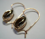 Genuine 9ct 9kt Rose And White Gold Spinning Oval Belcher Earrings