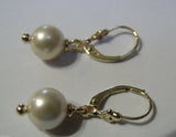 Genuine New 9ct 9kt Yellow, Rose or White Gold 8mm White Pearl Continental Clip Earrings