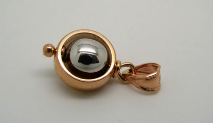 Kaedesigns New Genuine 9ct 9k Rose & White Gold Belcher Ball Pendant