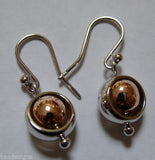 Kaedesigns Genuine 9ct Rose & White Gold Spinner Belcher Ball Earrings