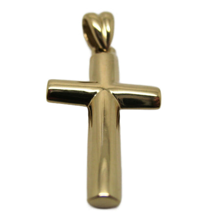 Genuine New Genuine 9ct 9kt Yellow, Rose or White Gold Heavy Plain Cross Pendant 343