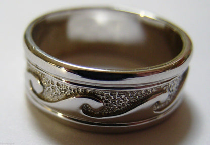 Kaedesigns New Genuine Solid 9ct 9kt Yellow, Rose or White Gold Mens Surf Wave Ring Size X 258