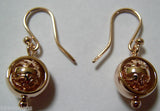 Kaedesigns, New 9ct yellow, Rose or White Gold Spinning Filigree Belcher Ball Earrings