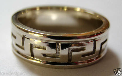 Size Y / 12 Kaedesigns New Genuine Solid 9ct Yellow, Rose or White Gold Heavy Greek Key Ring