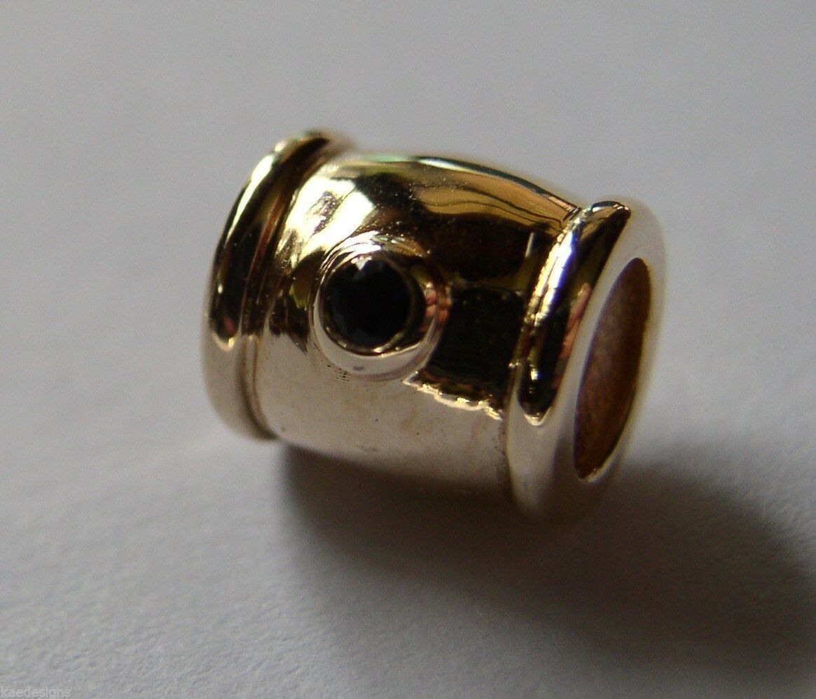 Kaedesigns Genuine 9ct 9k Yellow, Rose or White Gold Blue Sapphire Bead For Charm Bracelet