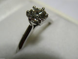 Genuine 18ct 750 Cubic Zirconia Solid White Gold Claw Set Engagement Ring