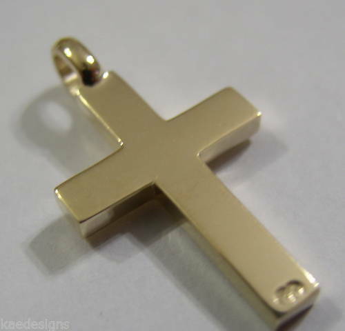 Kaedesigns New  Full Solid New 9ct 375 Yellow, Rose or White Gold Plain Cross Pendant