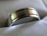 Genuine 18ct 750 Hallmarked  Heavy White Gold Solid Mens Brushed Wedding Band