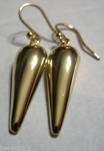 Kaedesigns Genuine 9ct 9kt Solid Yellow, Rose Or White Gold Half Tear Drop Teardrop Hook Earrings