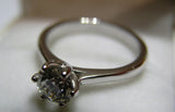 Genuine 18ct 750 Cubic Zirconia Solid White Gold Claw Set Engagement Ring