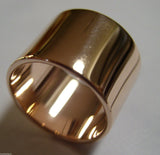 Genuine, Happy 50th Engraved, 9ct Yellow, Rose & White Gold Full Solid Extra Wide 15mm Band Ring