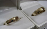 Genuine Custom Made His & Hers Solid 9ct 9K Yellow Gold Wedding Bands Couple Rings
